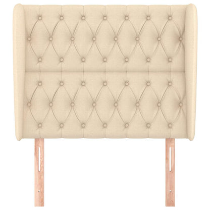 Kopfteil mit Ohren Creme 103x23x118/128 cm Stoff