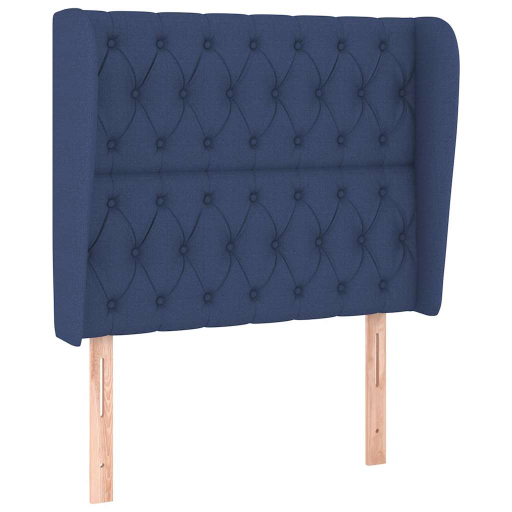 Kopfteil mit Ohren Blau 103x23x118/128 cm Stoff