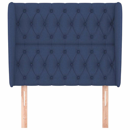 Kopfteil mit Ohren Blau 103x23x118/128 cm Stoff