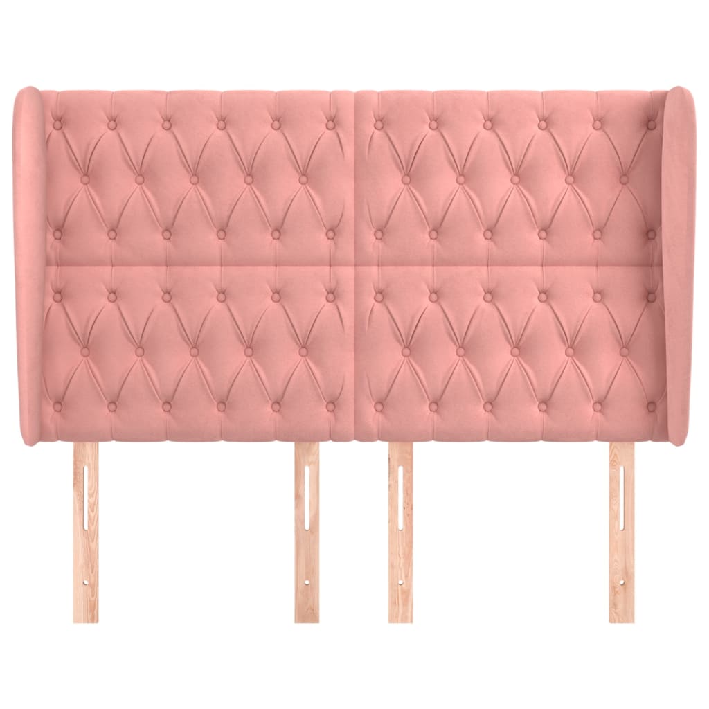 Kopfteil mit Ohren Rosa 147x23x118/128 cm Samt