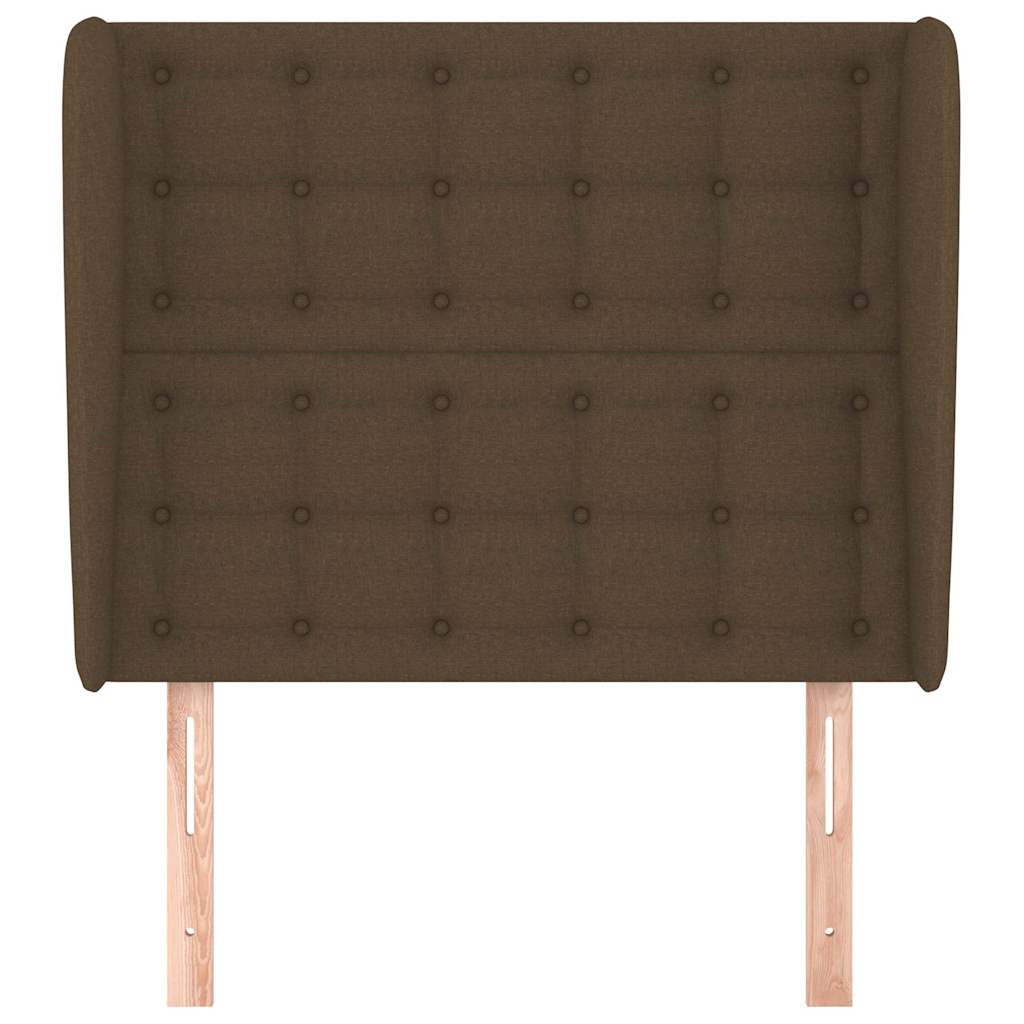 Kopfteil mit Ohren Dunkelbraun 83x23x118/128 cm Stoff