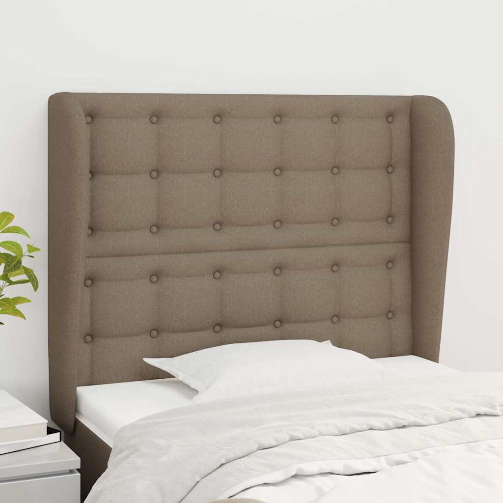Kopfteil mit Ohren Taupe 83x23x118/128 cm Stoff