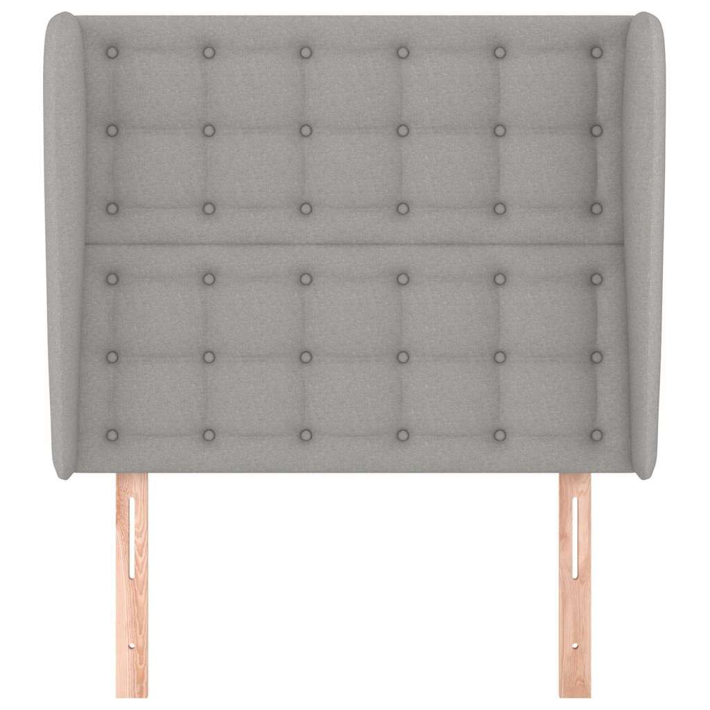Kopfteil mit Ohren Hellgrau 103x23x118/128 cm Stoff