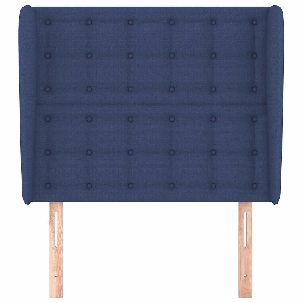 Kopfteil mit Ohren Blau 103x23x118/128 cm Stoff