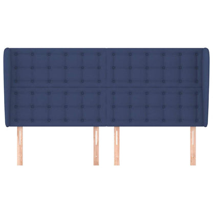 Kopfteil mit Ohren Blau 163x23x118/128 cm Stoff