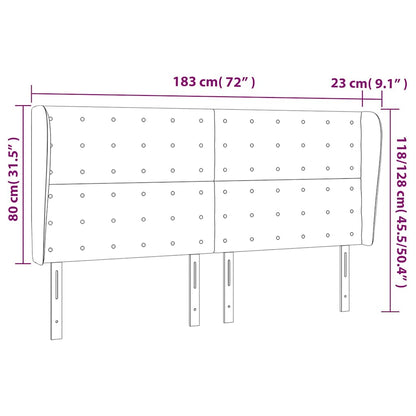 Kopfteil mit Ohren Schwarz 183x23x118/128 cm Stoff