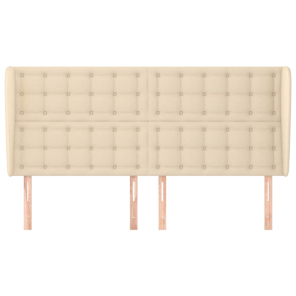 Kopfteil mit Ohren Creme 183x23x118/128 cm Stoff