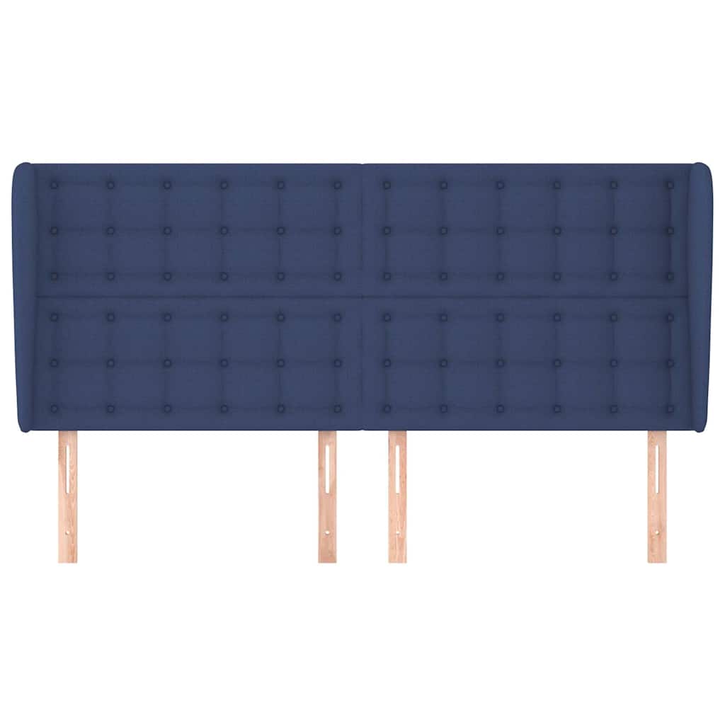 Kopfteil mit Ohren Blau 183x23x118/128 cm Stoff