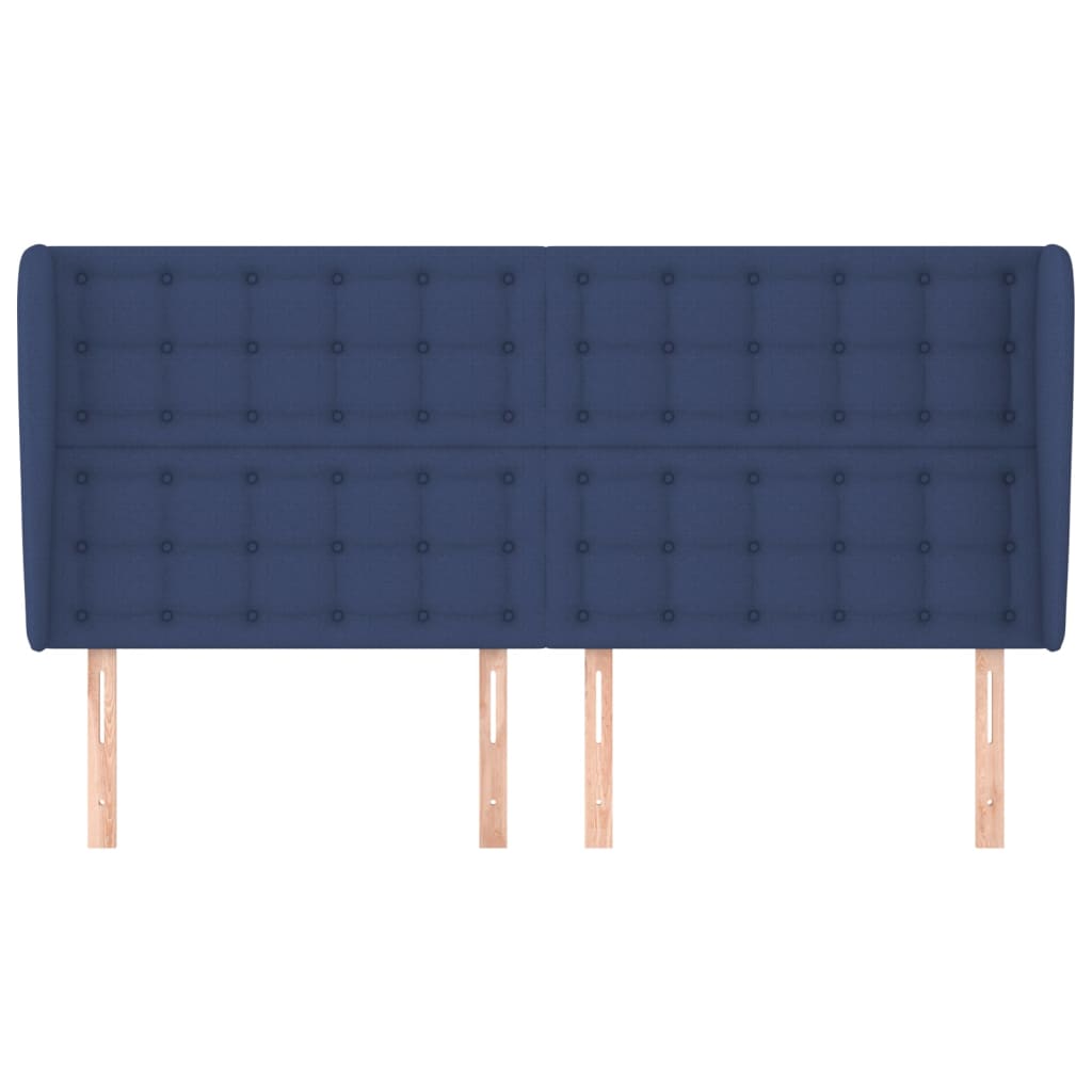 Kopfteil mit Ohren Blau 183x23x118/128 cm Stoff