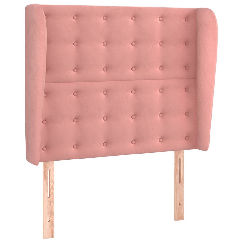 Kopfteil mit Ohren Rosa 83x23x118/128 cm Samt