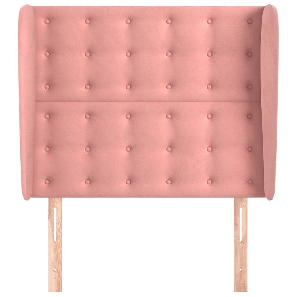 Kopfteil mit Ohren Rosa 83x23x118/128 cm Samt