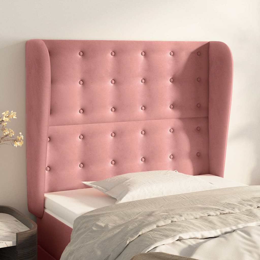Kopfteil mit Ohren Rosa 83x23x118/128 cm Samt