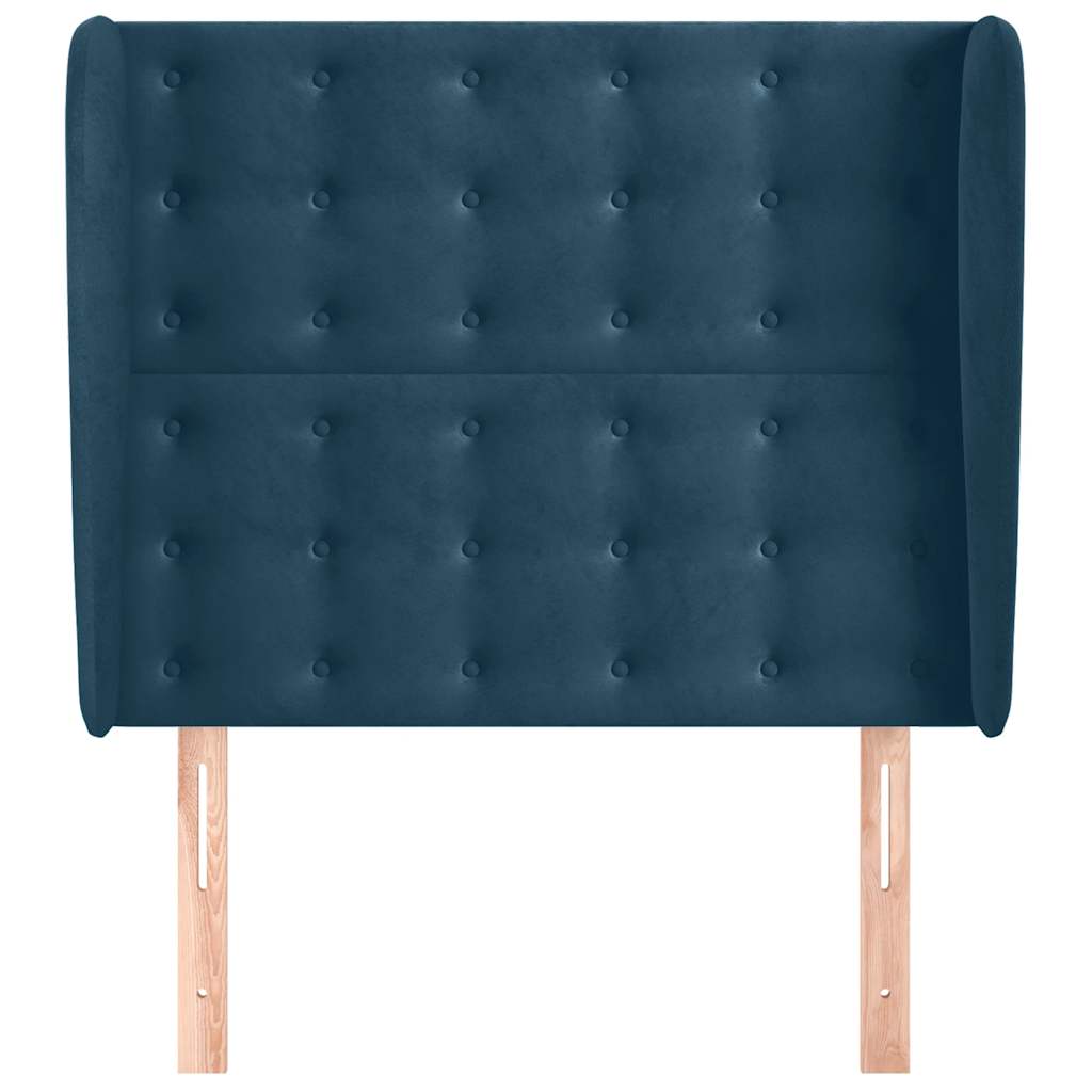 Kopfteil mit Ohren Dunkelblau 103x23x118/128 cm Samt
