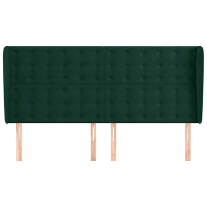 Kopfteil mit Ohren Dunkelgrün 163x23x118/128 cm Samt