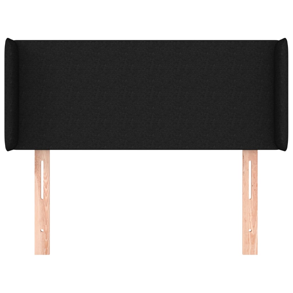 Kopfteil mit Ohren Schwarz 83x16x78/88 cm Stoff