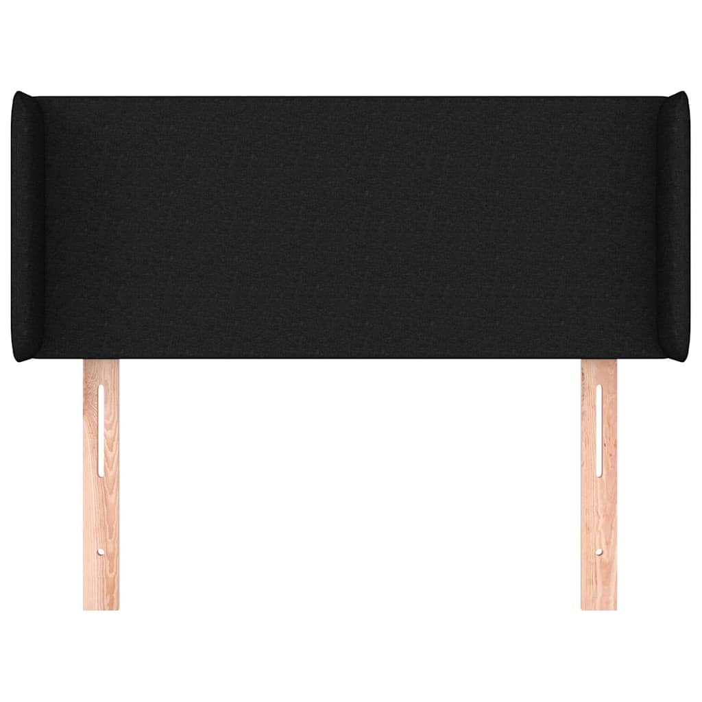 Kopfteil mit Ohren Schwarz 83x16x78/88 cm Stoff