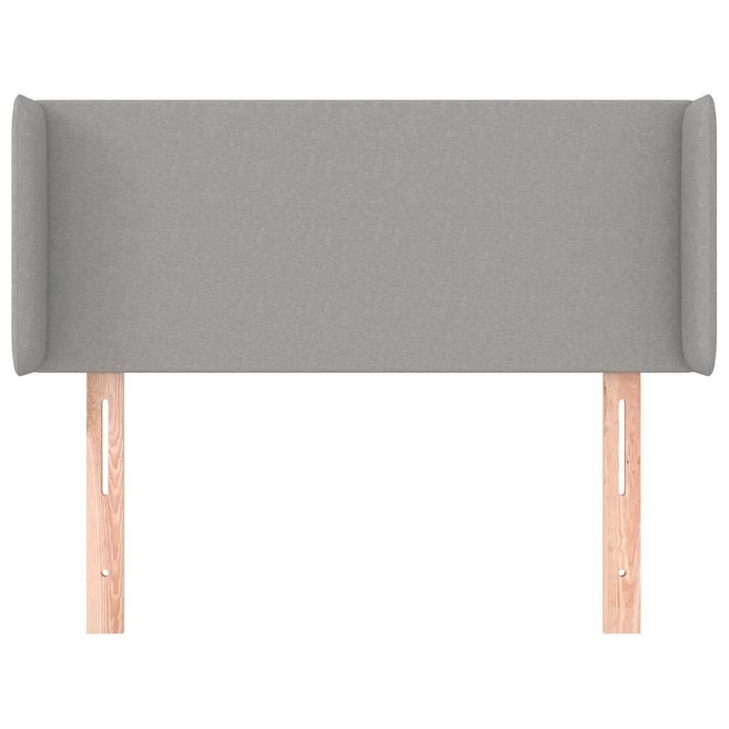Kopfteil mit Ohren Hellgrau 93x16x78/88 cm Stoff