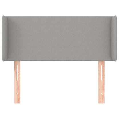 Kopfteil mit Ohren Hellgrau 93x16x78/88 cm Stoff