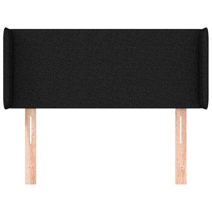 Kopfteil mit Ohren Schwarz 103x16x78/88 cm Stoff