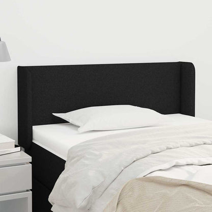 Kopfteil mit Ohren Schwarz 103x16x78/88 cm Stoff