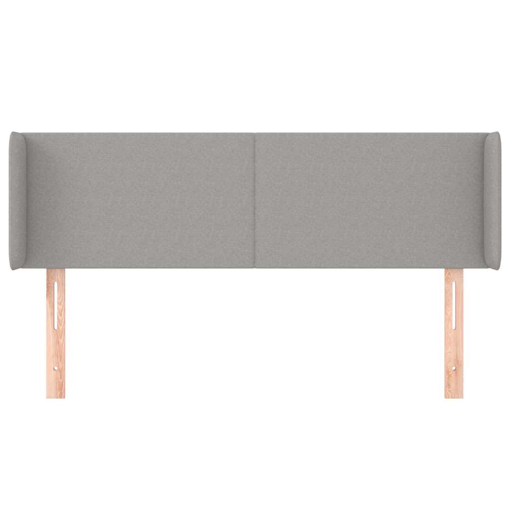 Kopfteil mit Ohren Hellgrau 147x16x78/88 cm Stoff