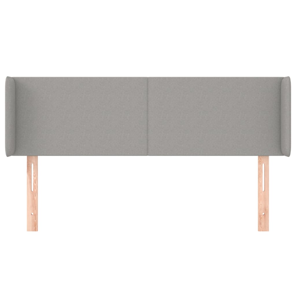 Kopfteil mit Ohren Hellgrau 147x16x78/88 cm Stoff
