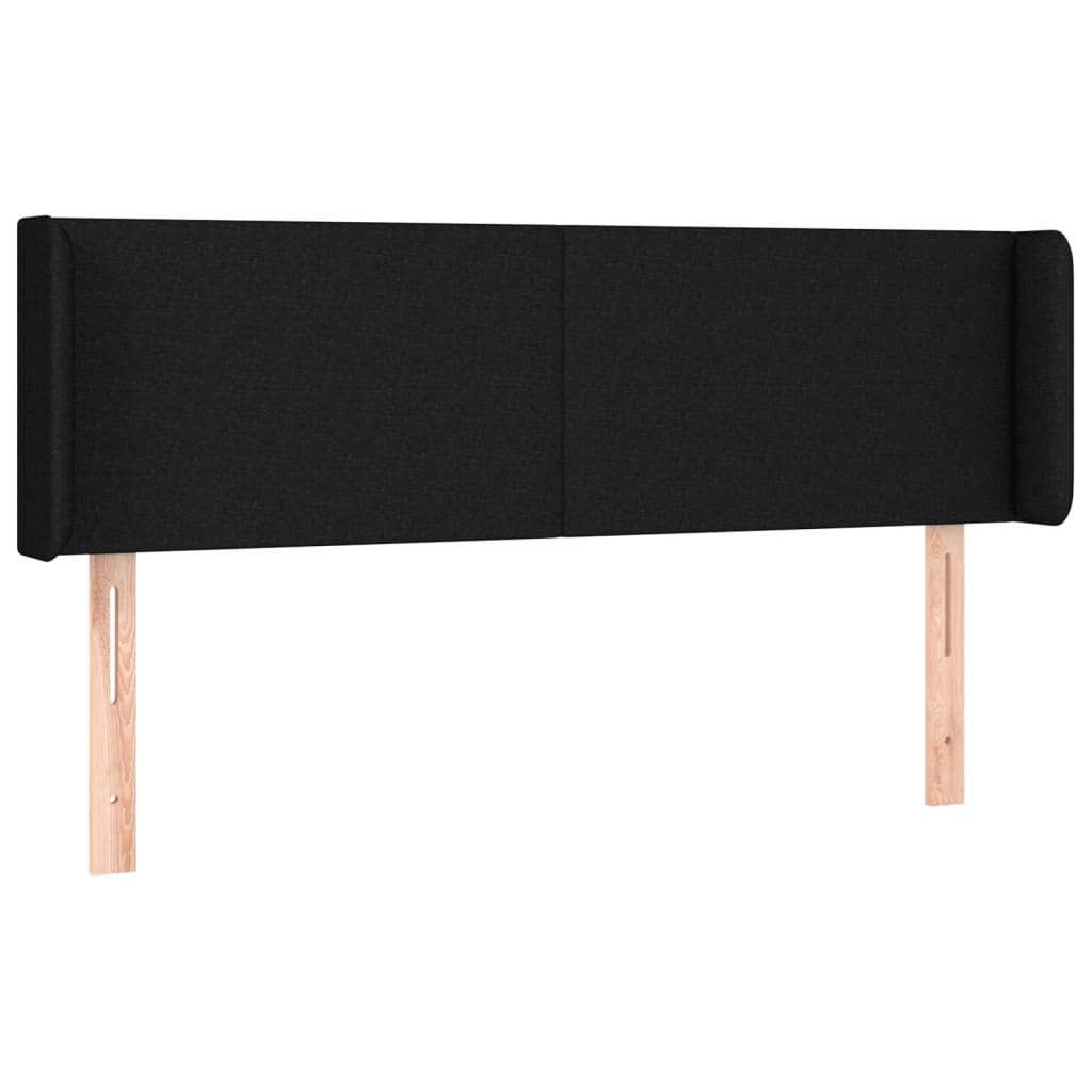 Kopfteil mit Ohren Schwarz 147x16x78/88 cm Stoff