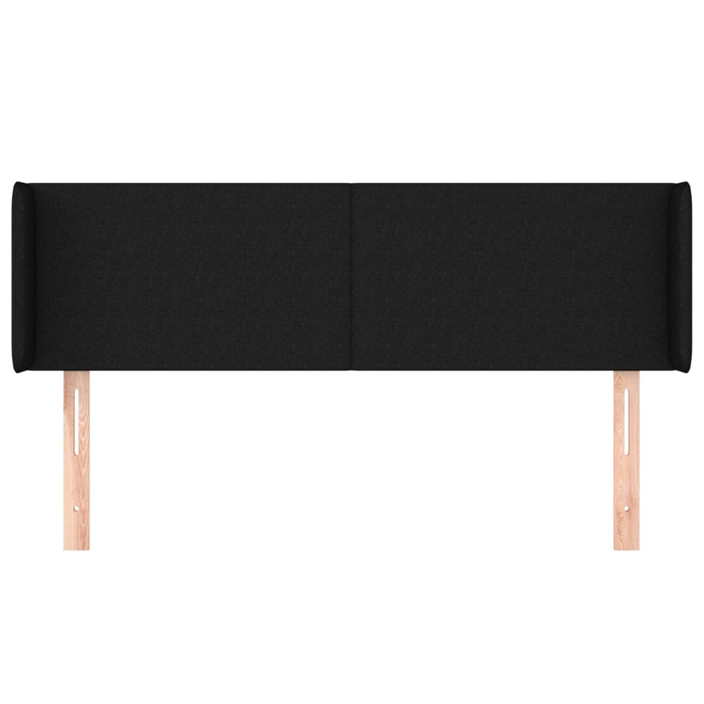 Kopfteil mit Ohren Schwarz 147x16x78/88 cm Stoff