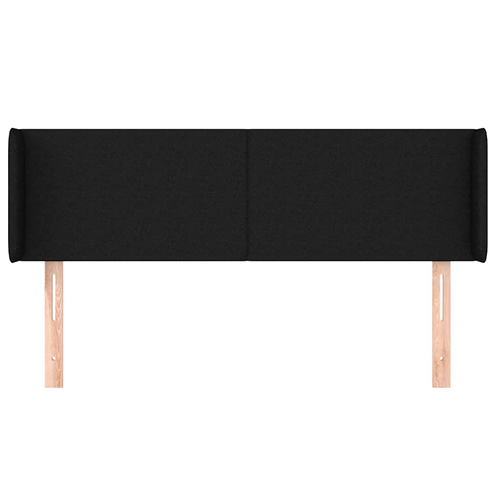 Kopfteil mit Ohren Schwarz 147x16x78/88 cm Stoff