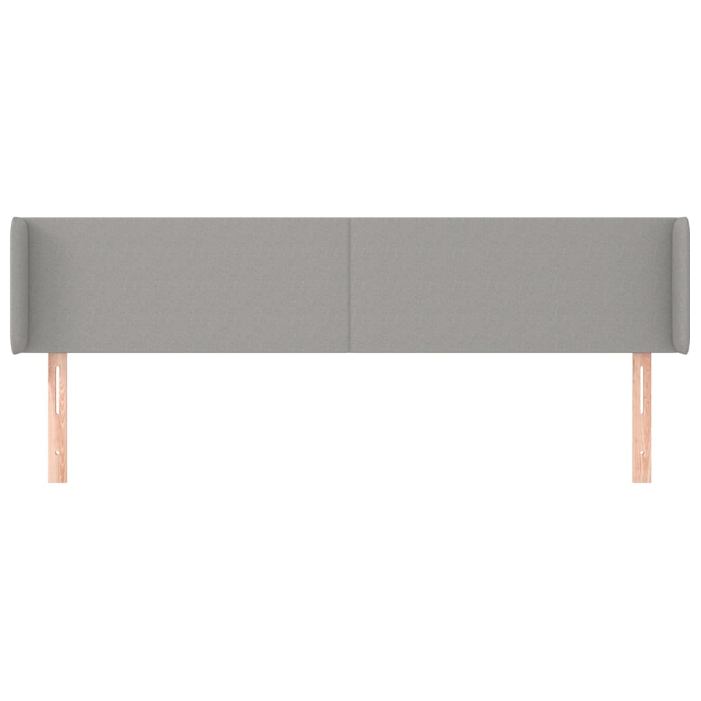 Kopfteil mit Ohren Hellgrau 183x16x78/88 cm Stoff