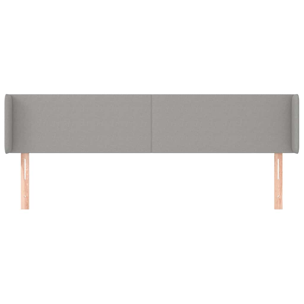 Kopfteil mit Ohren Hellgrau 183x16x78/88 cm Stoff