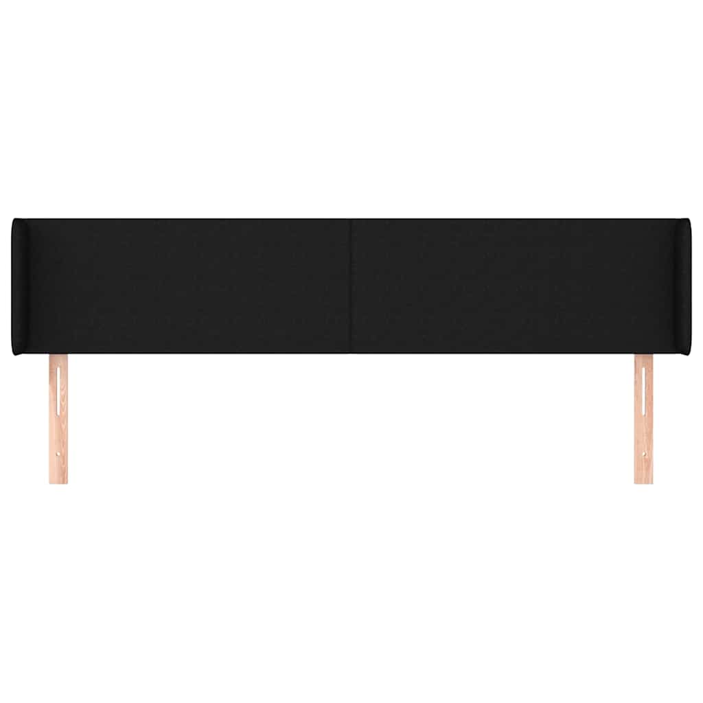 Kopfteil mit Ohren Schwarz 183x16x78/88 cm Stoff