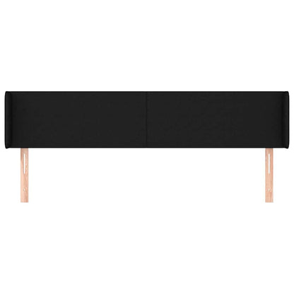 Kopfteil mit Ohren Schwarz 183x16x78/88 cm Stoff