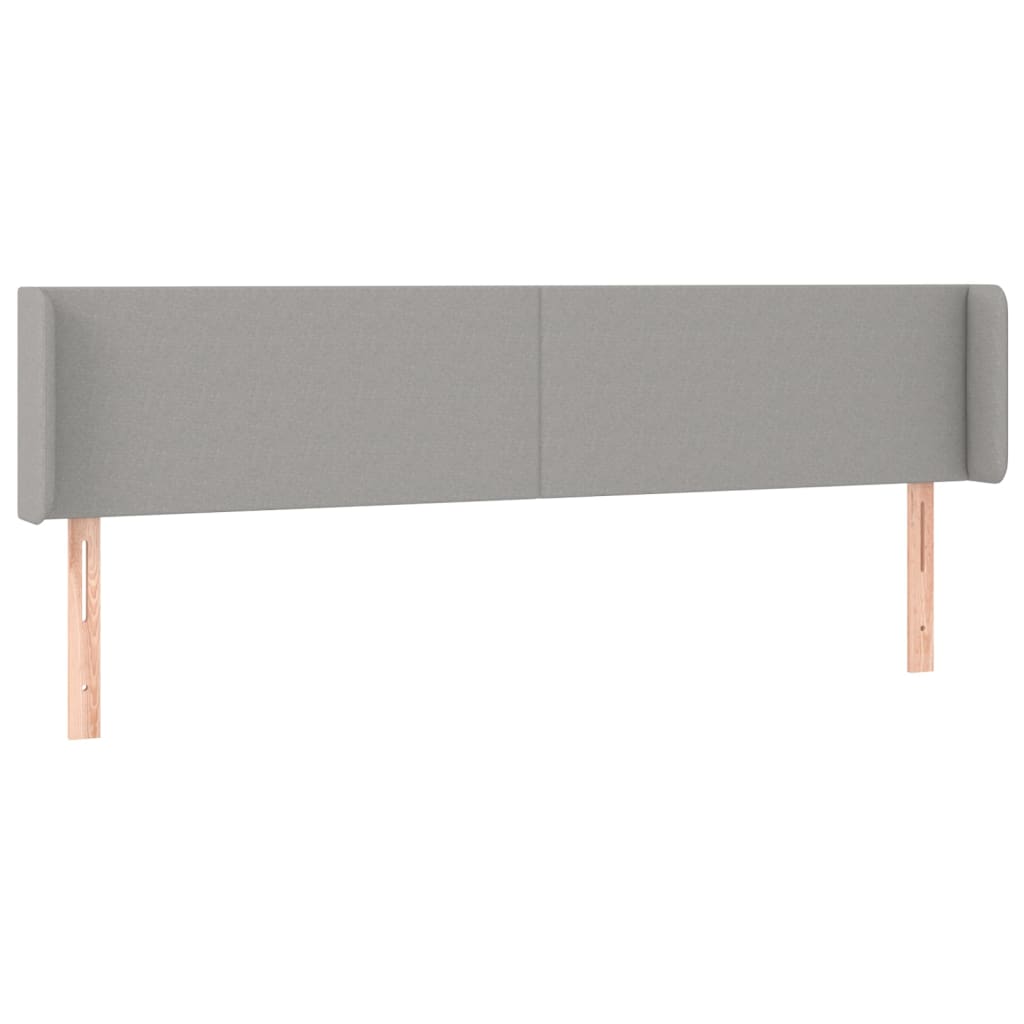 Kopfteil mit Ohren Hellgrau 203x16x78/88 cm Stoff