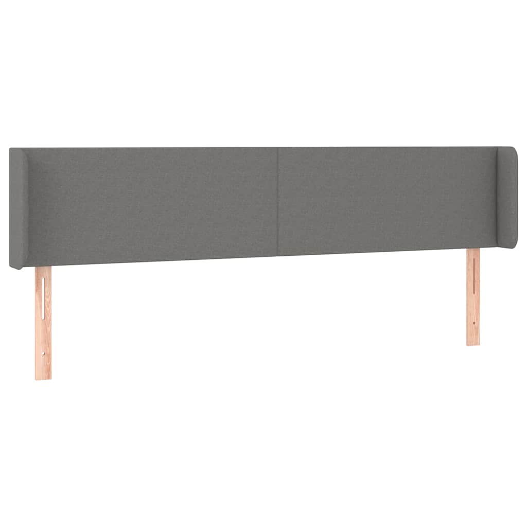 Kopfteil mit Ohren Dunkelgrau 203x16x78/88 cm Stoff