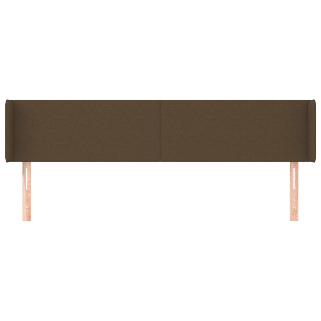Kopfteil mit Ohren Dunkelbraun 203x16x78/88 cm Stoff