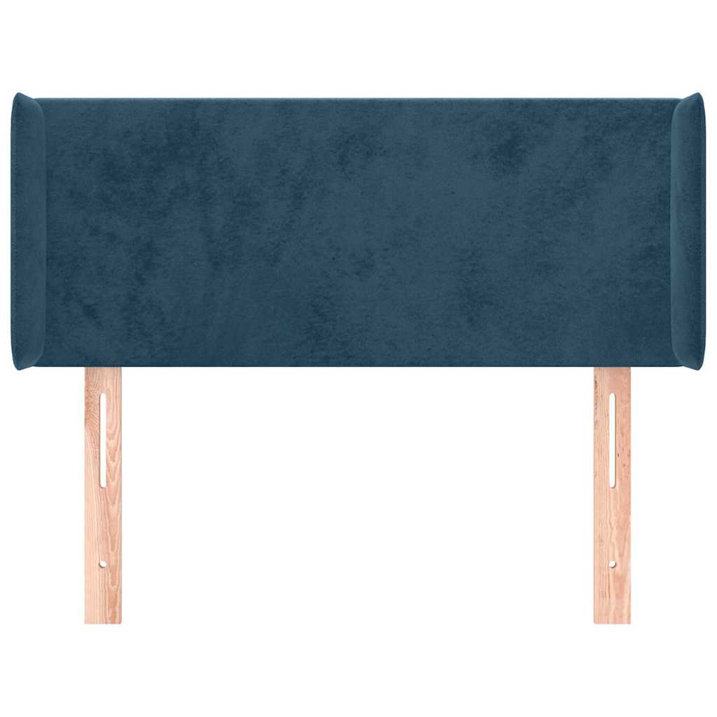 Kopfteil mit Ohren Dunkelblau 93x16x78/88 cm Samt