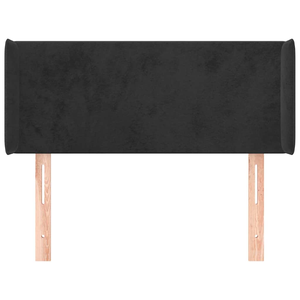 Kopfteil mit Ohren Schwarz 103x16x78/88 cm Samt