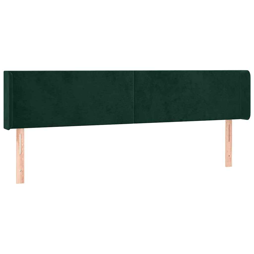 Kopfteil mit Ohren Dunkelgrün 183x16x78/88 cm Samt