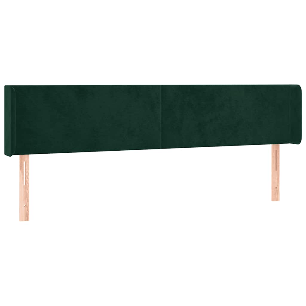 Kopfteil mit Ohren Dunkelgrün 183x16x78/88 cm Samt
