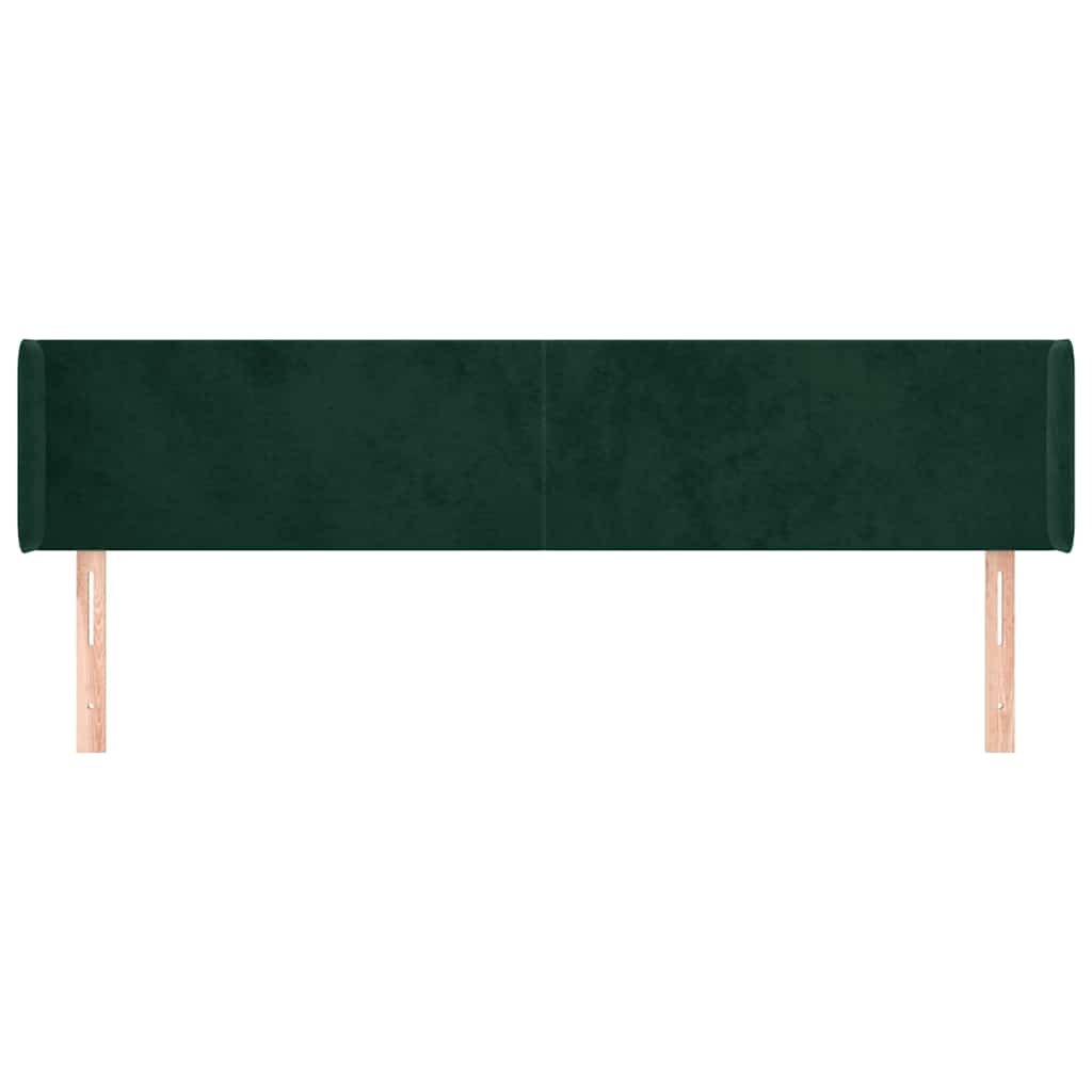 Kopfteil mit Ohren Dunkelgrün 183x16x78/88 cm Samt