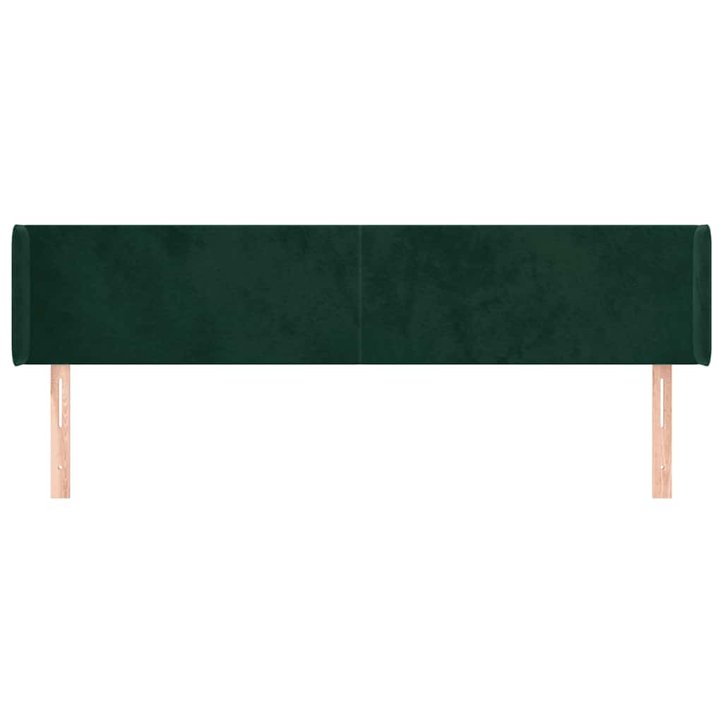 Kopfteil mit Ohren Dunkelgrün 183x16x78/88 cm Samt