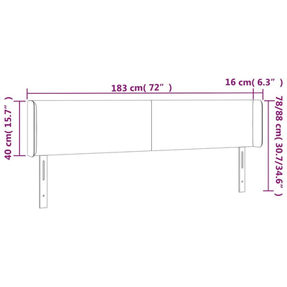 Kopfteil mit Ohren Rosa 183x16x78/88 cm Samt