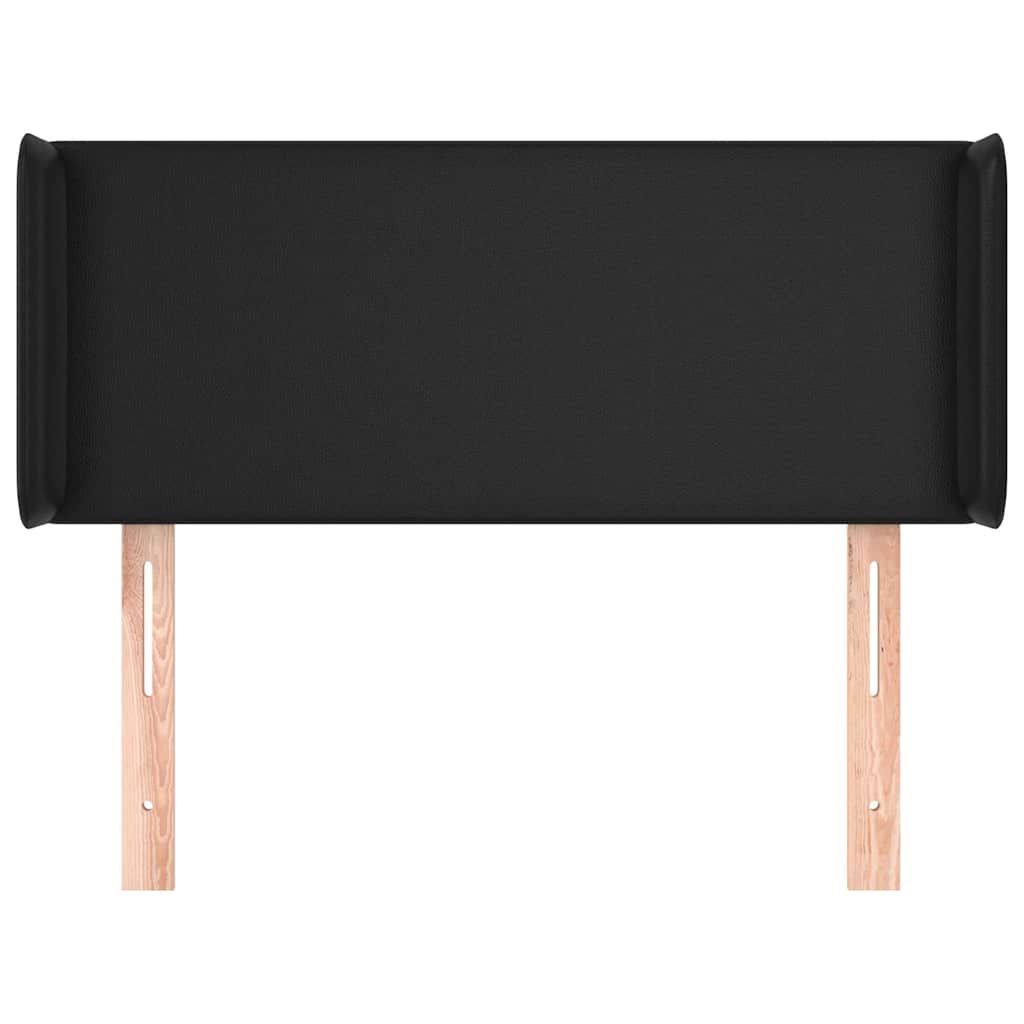 Kopfteil mit Ohren Schwarz 83x16x78/88 cm Kunstleder