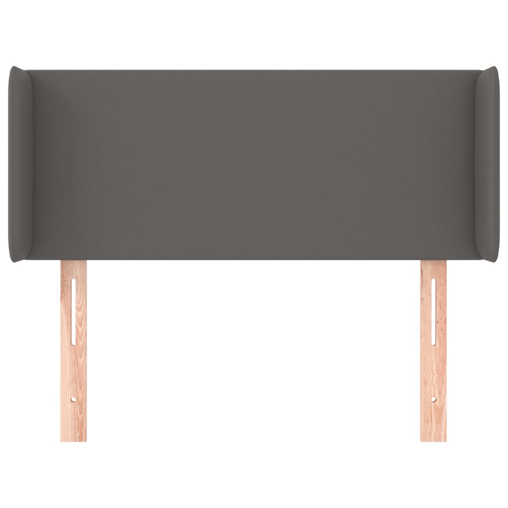 Kopfteil mit Ohren Grau 83x16x78/88 cm Kunstleder