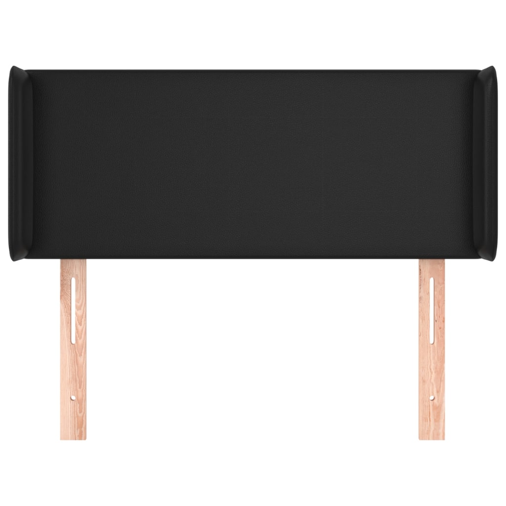 Kopfteil mit Ohren Schwarz 93x16x78/88 cm Kunstleder