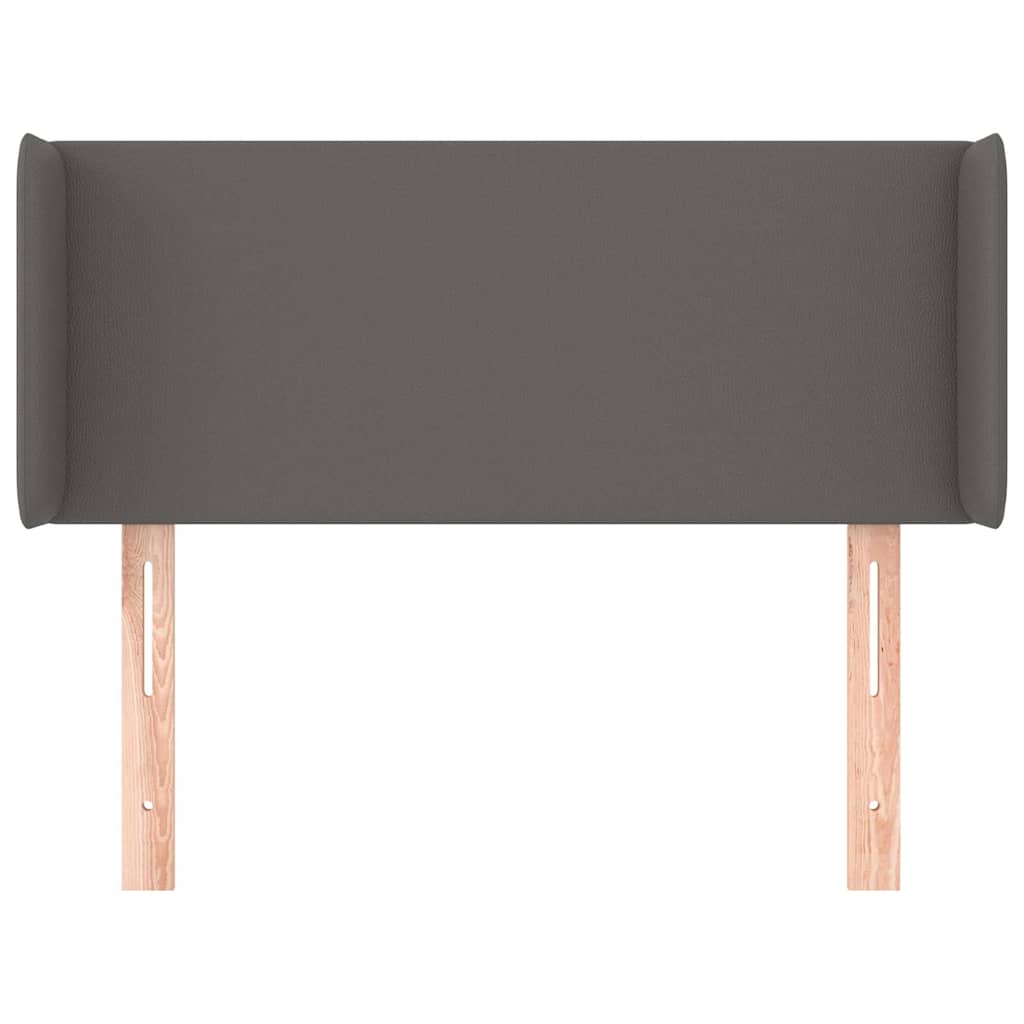 Kopfteil mit Ohren Grau 93x16x78/88 cm Kunstleder