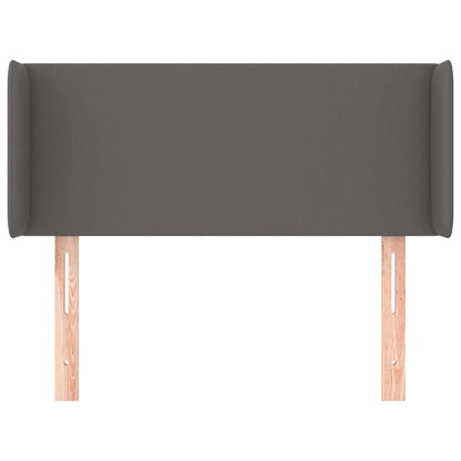 Kopfteil mit Ohren Grau 93x16x78/88 cm Kunstleder