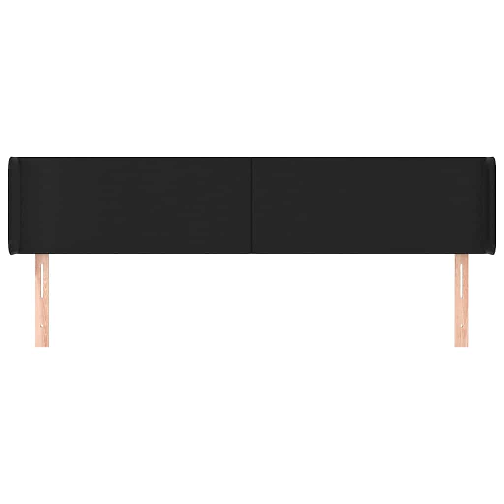 Kopfteil mit Ohren Schwarz 183x16x78/88 cm Kunstleder