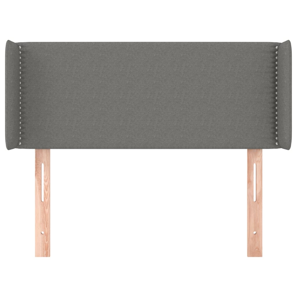 Kopfteil mit Ohren Dunkelgrau 93x16x78/88 cm Stoff